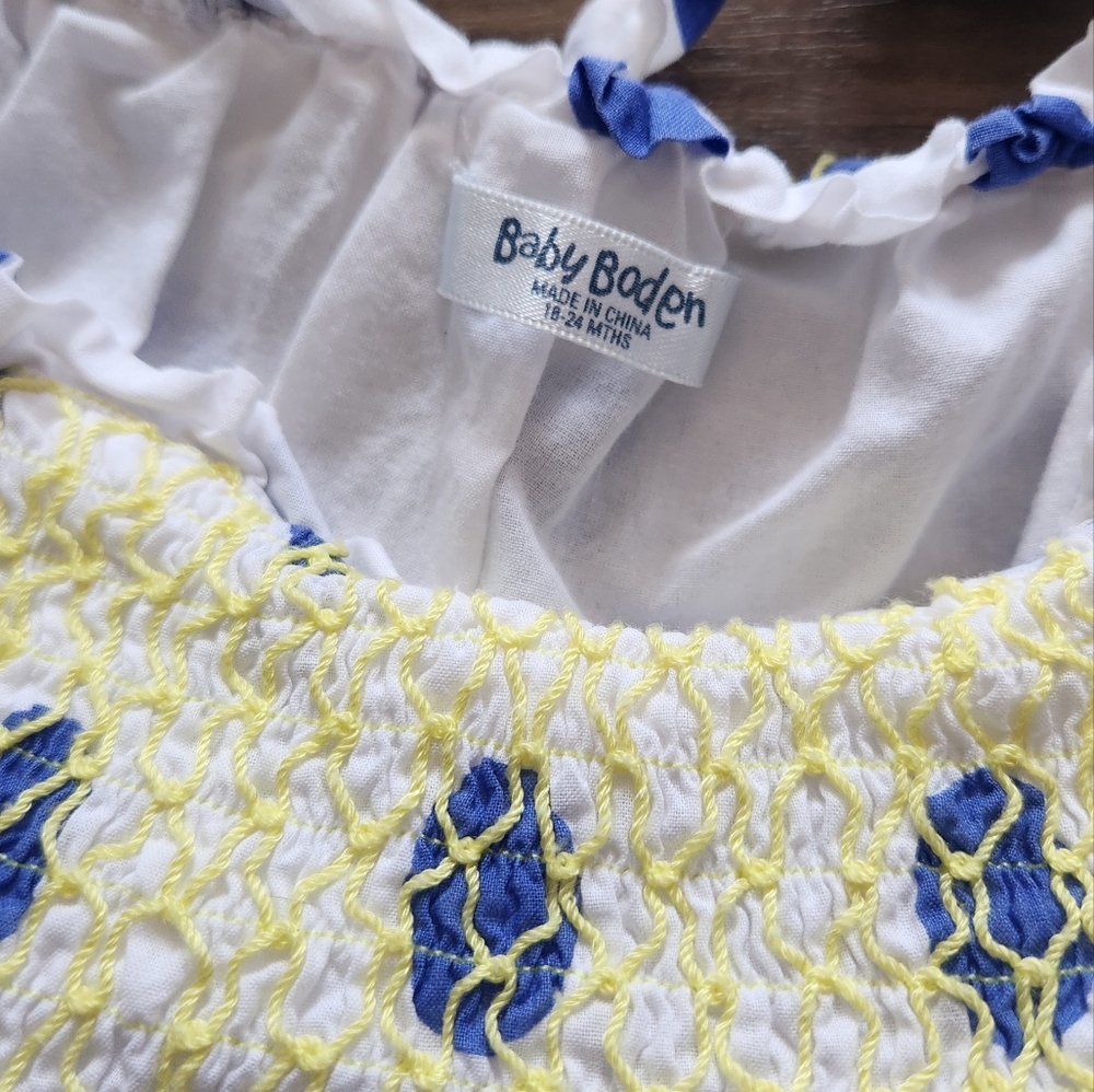 Boden Kids Polka Dot Summer Top - Blue & White - Picture 2 of 3